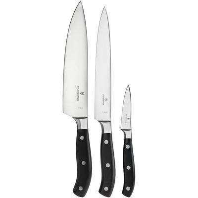 Набор кухонных ножей Victorinox Forged Chefs, черный печать логотипа, надписи, принта