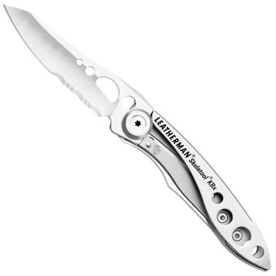 Нож Skeletool KBX, серебристый печать логотипа, надписи, принта